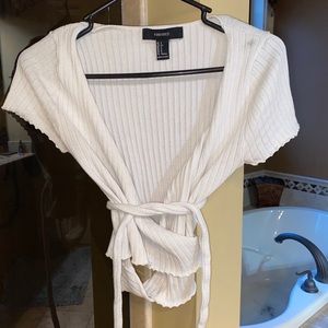 White Wrap Up Top